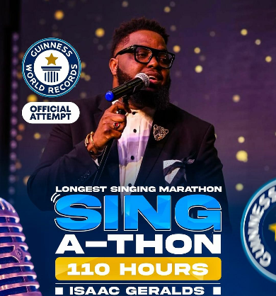 Afro-Soul Singer, Isaac Geralds Set to Break Guinness World Record for Longest Consecutive Hours of Singing.